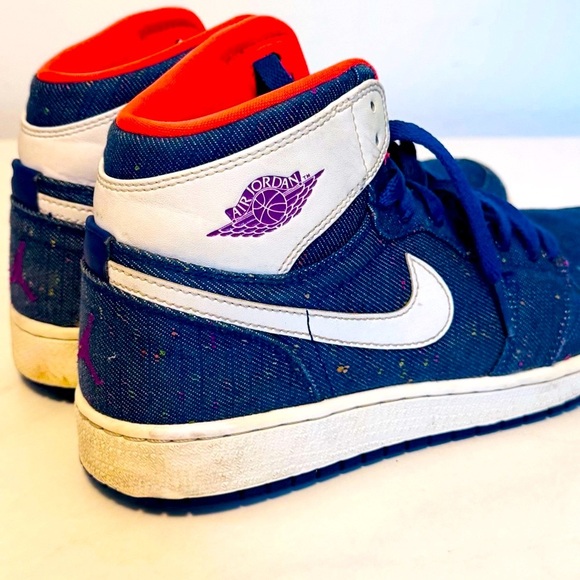 NIKE Jordan Retro High Denim Sneakers Deep Royal - Picture 11 of 16